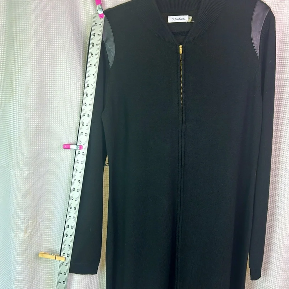 Calvin Klein Black Knit Dress with Gold Zipper, Size XL - Picture 9 of 14